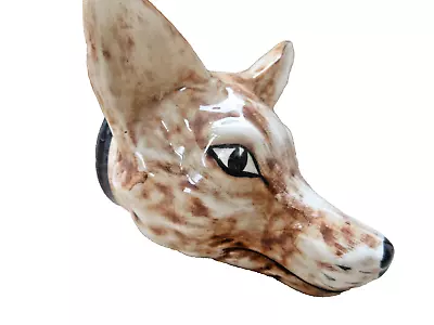 Buy Vintage & Unusual Staffordshire Pottery Fox Head Stirrup Cup With Mottled Finish • 185£