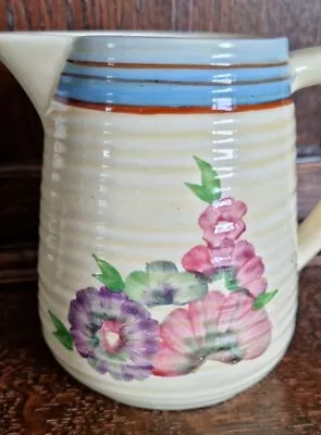 Buy Clarice Cliff Wilkinson Ltd Honeydew Jug Purple, Pink Blue - 1936 • 19.99£