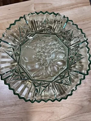 Buy Vintage Federal Glass Fruit Bowl Green 11 Inches  • 18.63£