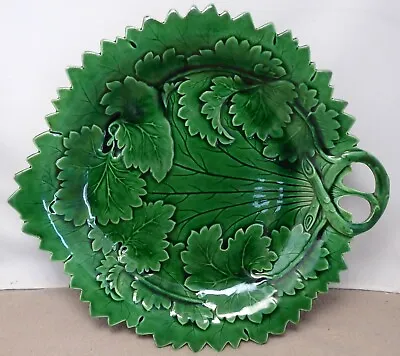 Buy Green Majolica Leaf Shape And Pattern Dish • 15£