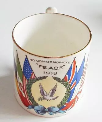 Buy 1919 Glyncorrwg Council WW1 Antique Aynsley China Peace Cup Mug • 14.99£