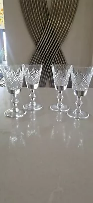 Buy Set Of 4 Four Heavy Cut Crystal Sherry Glasses • 10£
