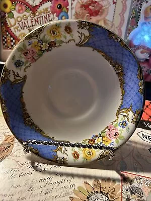 Buy Vintage Radford's English Crown China Tea Plate Blue Gold Floral Pattern 6” Rare • 18.64£