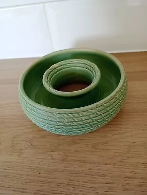 Buy Lovatts Posy Ring Stoneware Green Ribbed Rope Vase Made In England Vintage 6” • 19.99£