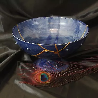 Buy Kintsugi Bowl Kintsugi Gift Kintsugi Pottery Blue Wabi Sabi Japanese Ceramic • 115.75£