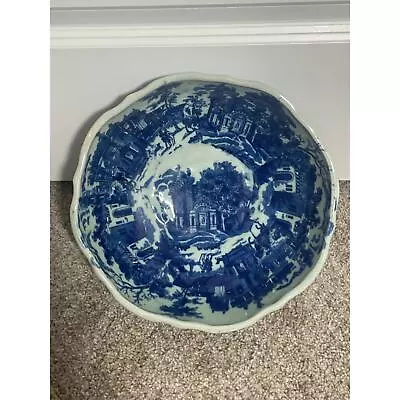 Buy Antique Victoria Ware Ironstone 10.5  X 4  Decretive Bowl - Blue & Teal • 56.01£