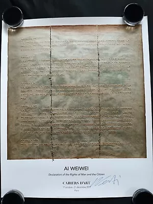 Buy SIGNED Ai Weiwei Declaration Of The Rights Of Man & Citizen Cahiers D'art /27 • 399£