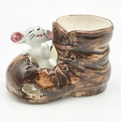 Buy Mouse On An Old Brown Boot Pottery Ornament Small • 6.99£