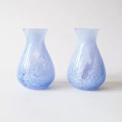 Buy Caithness Glass Vases - Pale Blue And White Scottish Speckled Swirl  • 12£