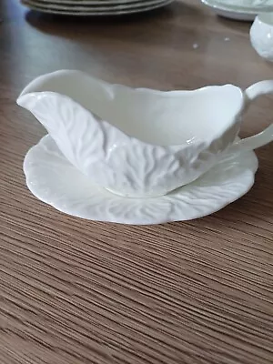 Buy Coalport Gravy Boat Country Ware White Cabbage Leaf • 12£