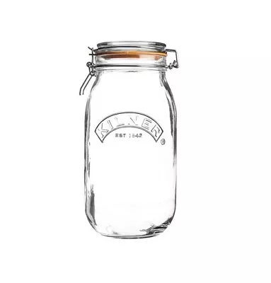 Buy Kilner 2L Round Clip Top Glass Food Storage Preserve Jar Canister Pot 2000ml • 9.99£