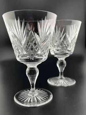 Buy Vintage Webb Corbett Crystal Large Wine Glasses X 2 • 24.50£