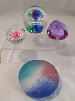 Buy Joblot Vintage Art Glass Paperweights Includes Artist Signed • 14.99£