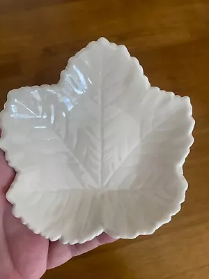 Buy Vintage Irish Belleek Porcelain Maple Leaf Trinket Dish 6th Green 1965-1980 • 6£