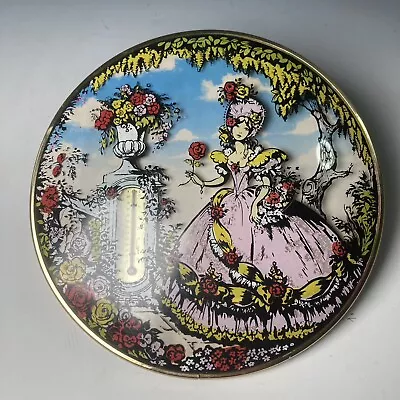 Buy Vintage Retro 1960's Kitsch Glass Wall Plaque Crinoline Lady Thermometer • 19.95£