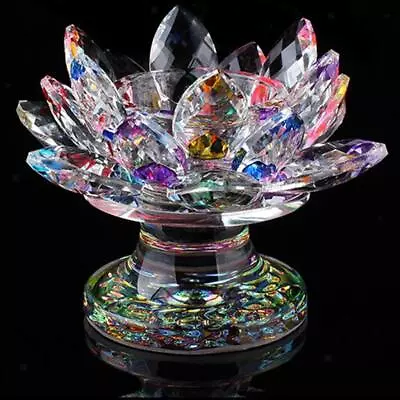 Buy Candlestick/Crystal Glass Lotus Flower Candle Tea Holder • 11.59£