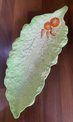 Buy Vintage Carlton Ware Lettuce Leaf And Tomatoes Salad Dish Bowl 30cm With Flaws • 14.99£