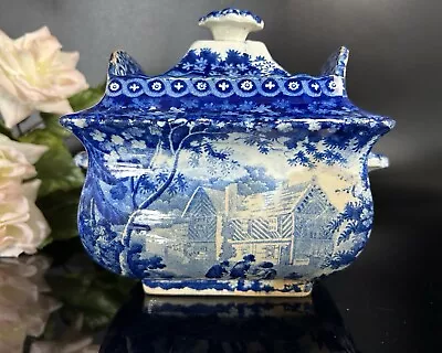 Buy English Blue And White Historical Transferware Sugar Bowl Adams Pottery Possibly • 93.36£
