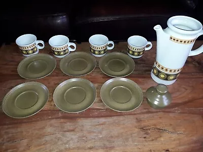 Buy Vintage Myott Patio Ironstone Ware Coffee Set Pot Cups Saucers Mid Century • 29.99£