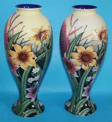 Buy Pair Old Tupton Ware Summer Bouquet 10.75 Inch Tall Vases • 95£