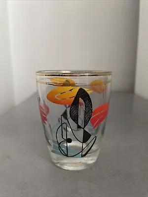 Buy Mid Century French Atomic Pattern Tot Glass • 4£