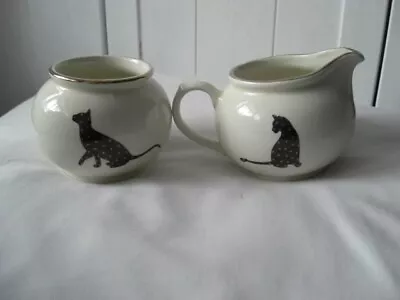 Buy Arthur Wood Milk Jug And Sugar Bowl - Black Cat Gold Stars • 9.99£