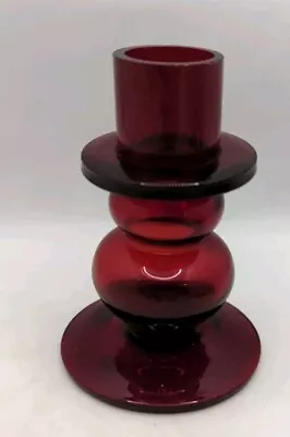 Buy Sia Candlestick Bubble Red Glass Tiered Design 10cm • 9.99£