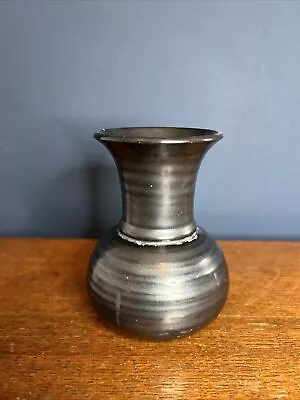 Buy Prinknash Pottery Flower Bud 4 1/4  Tall Vase Pewter Lustre Gun Metal England • 1£