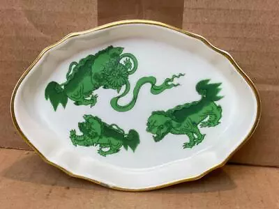 Buy Wedgwood Bone China Trinket / Pin Dish Green Chinese Tiger R4518 Made In England • 9.95£