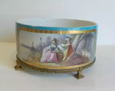 Buy 19th C. Sevres Style French Porcelain Planter / Jardiniere, Bronze Mounts • 465.96£