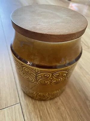 Buy Shannon Pottery Brown Ceramic Canister Wooden Lid Irish • 8.99£