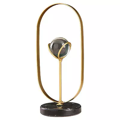 Buy Geometric Crystal Ball Nordic Crafts With Iron Stand Modern Metal Art Ornaments • 10.39£