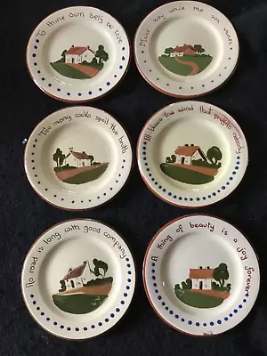 Buy Six Vintage Dartmouth Pottery Motto Ware 6.5  Side Plates. • 16£