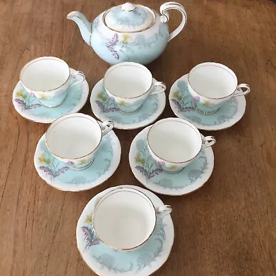 Buy Aynsley Wayside Tea Set. Tea Pot With 6 Tea Cups And Saucers . Wild Flowers. • 85£