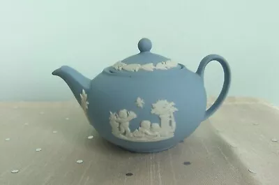Buy Wedgwood Miniature Jasperware Teapot - Blue - Cherubs • 15£