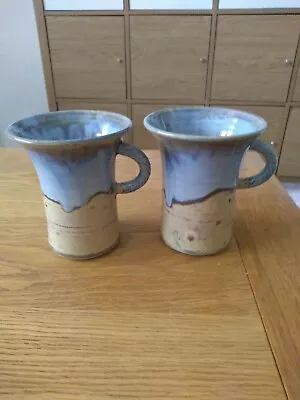 Buy Pair Of Duo-Glazed Jackson Irish Studio Pottery Kilkenny Ireland Stoneware Mugs • 10.99£