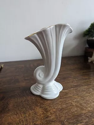 Buy Royal Winton Horn Of Plenty Vase White Ceramic Golden Rim • 9.99£