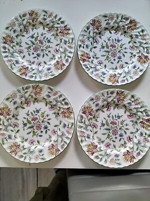 Buy Minton Haddon Hall Green Edged Dinner Plates Diametre 10.5  Set Of 4 • 70£