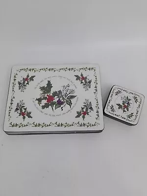 Buy 6 Portmeirion Holly And Ivy Rectangular Placemats 29 X 21.5 Cm Coasters 11.5 9.5 • 25.99£