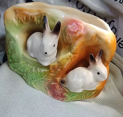 Buy Eastgate Pottery Posy Bowl; Rabbits And Log. • 12.90£