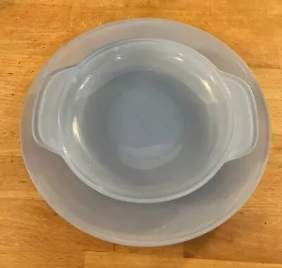 Buy Vintage Pyrex Blue Sprayware 10  Plate & 7.5  Bowl With Handles • 12.50£