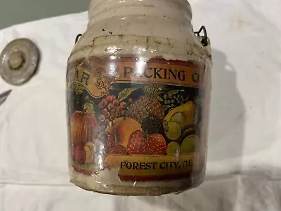Buy C.1910 Forest City Portland ME Star Packing Co. Stoneware Fruit Jar Crock Handle • 77.46£