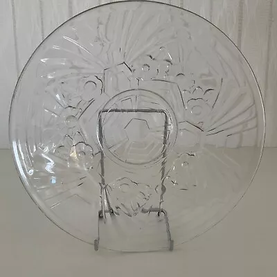 Buy Vintage Jobling Art Deco Glass Flower Pattern Plate /shallow Dish • 14£