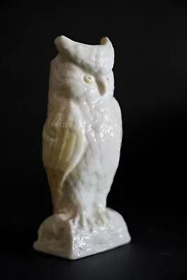 Buy Vintage Belleek Irish Porcelain Horned Owl Fine China Vase Green Mark 8  H • 18.63£