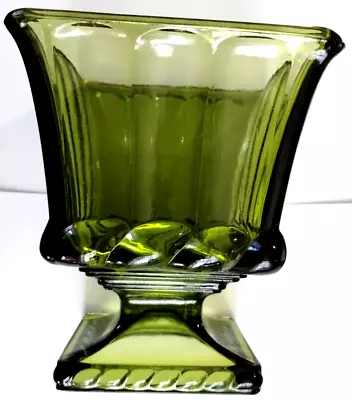 Buy Vintage Avocado Green Indiana Glass Footed Fruit Bowl Planter • 23.29£