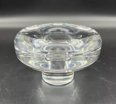 Buy Dansk Clear Glass Full Lead Crystal Round Candle Holder 4  Japan Vintage • 14.90£