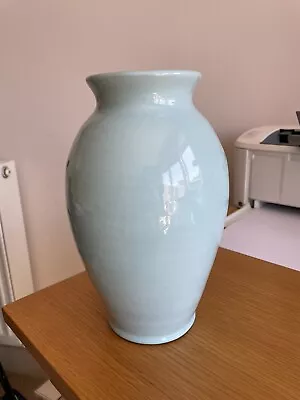 Buy Vintage C H Brannam Barum Studio Pottery  Devon Sky Blue Baluster Vase 9.5” H • 14.50£