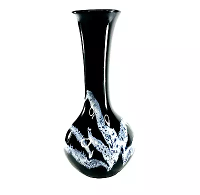 Buy Vintage Blue Mountain Pottery BMP Canada Granite Cobalt White Glaze Vase 8.5  • 15.83£