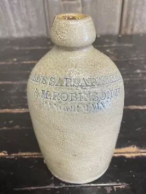 Buy VERY RARE Antique Bell’s Sarsaparilla AM Robinson Jr Bangor Maine Stoneware Jug • 256.74£