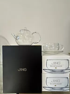 Buy Jing Tea Pot With Set Of 2 Cup And Saucer + Jing Tea Bag Box • 20£